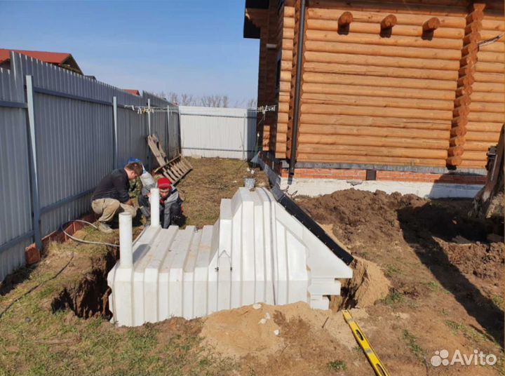 Пластиковый погреб Септик, Кессоны с установкой