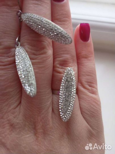 Комплект серьги и кольцо