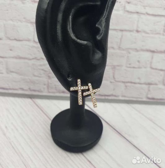 Серьги Крестики Пуссеты