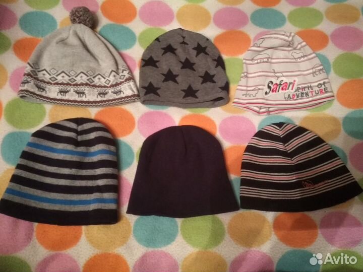 Шапки на мальчика от 3 до 7 лет(пакетом)