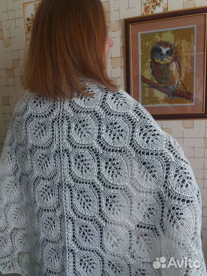 Шаль льняная ручной работы