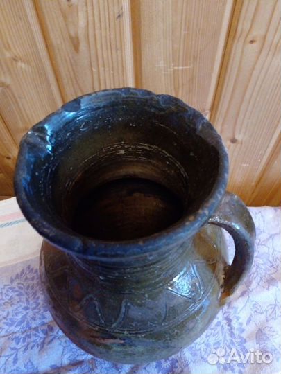 Глиняный кувшин старинный Деревенский быт Высота