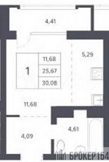 Квартира-студия, 25,7 м², 6/21 эт.