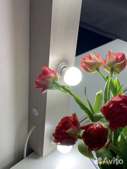 Гримерное зеркало с лампами