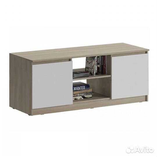 Тумба под тв Челси, дуб сонома/белый глянец