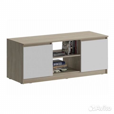 Тумба под тв Челси, дуб сонома/белый глянец