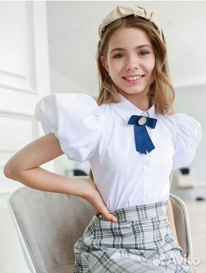 Блузка для девочки школьная новая