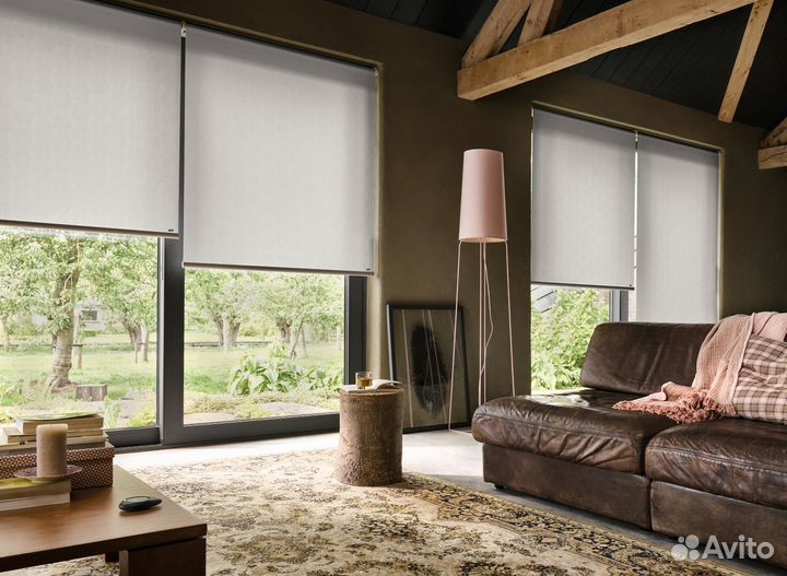 Рулонные шторы блэкаут UNI mini зебра