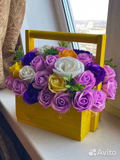 Букет из мыльных роз