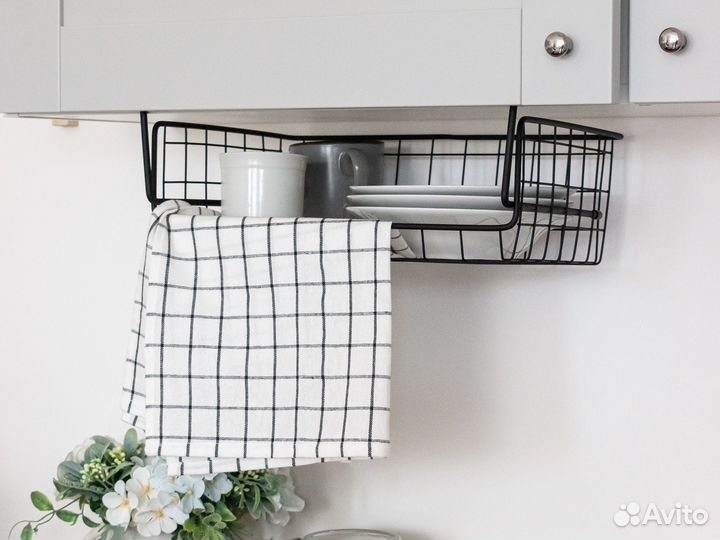 Корзина навесная полка в шкаф металлическая