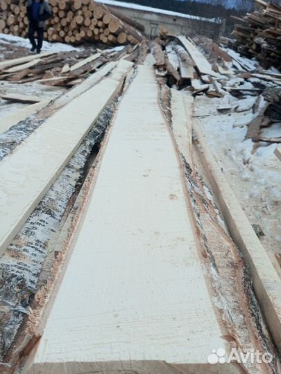 Берёзовая доска брус обрезная необрезная