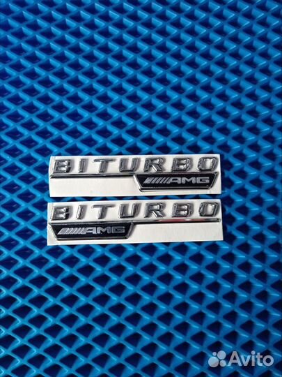 Эмблема слово biturbo AMG на Mercedes-benz