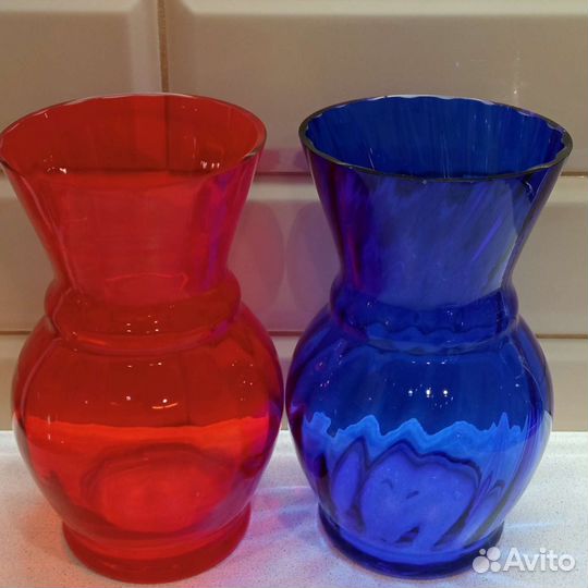 Кобальтовое стекло. Вазы, сахарница, салатник СССР