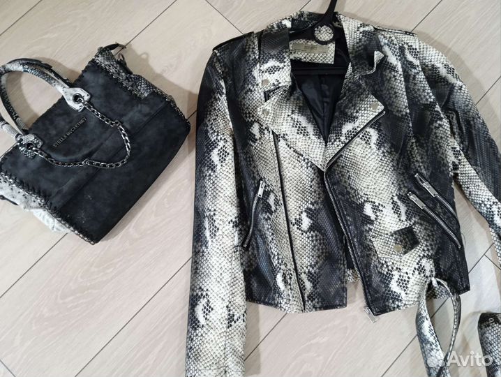 Кожаный пиджак+ сумка