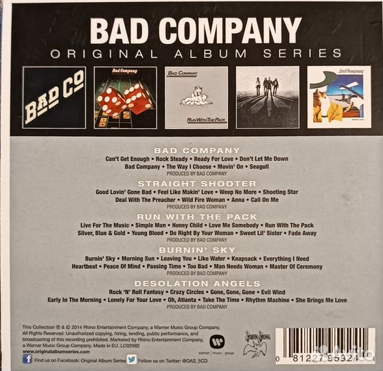 Cd бокс фирменный Bad Company 2014 EU