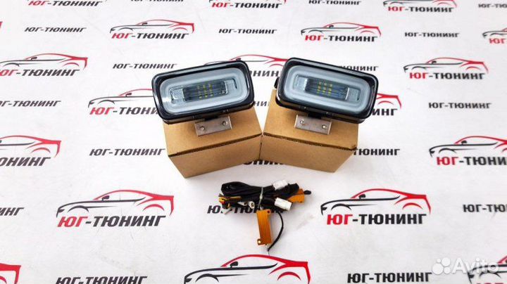 Противотуманки на Mercedes G-class серые в задний