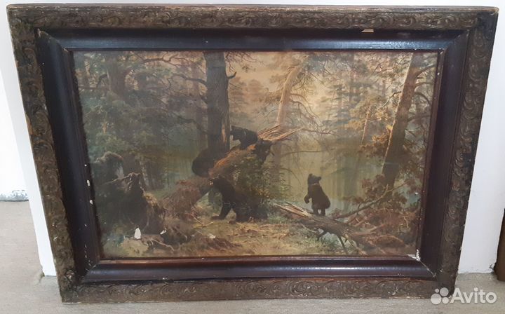 Картина. Утро в сосновом лесу