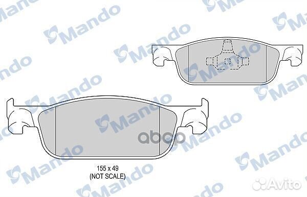 Колодки тормозные дисковые перед MBF015302 Mando