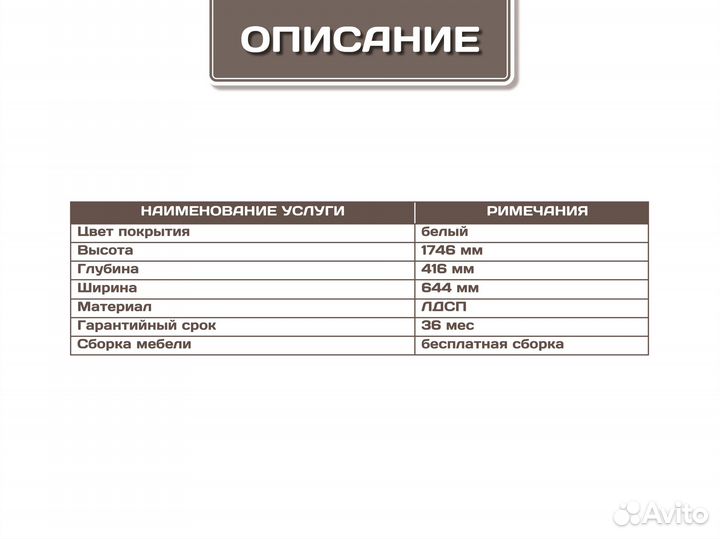 Шкаф с полками закрытый (цвет-белый) новый