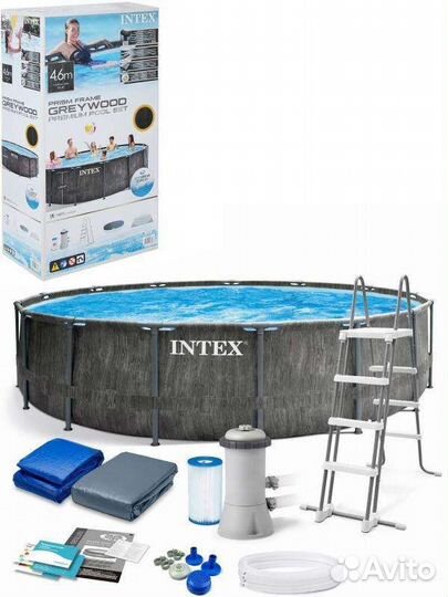 26742 Каркасный бассейн intex 457х122см Greywood