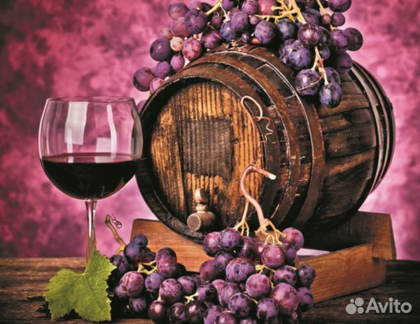 Алмазная мозаика 40x50 Багровое вино и виноград