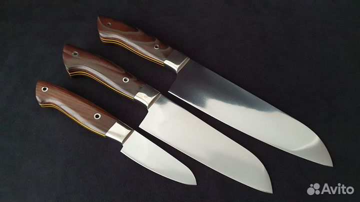 Набор кухонных ножей Гурман-95х18/Термо-Ясень