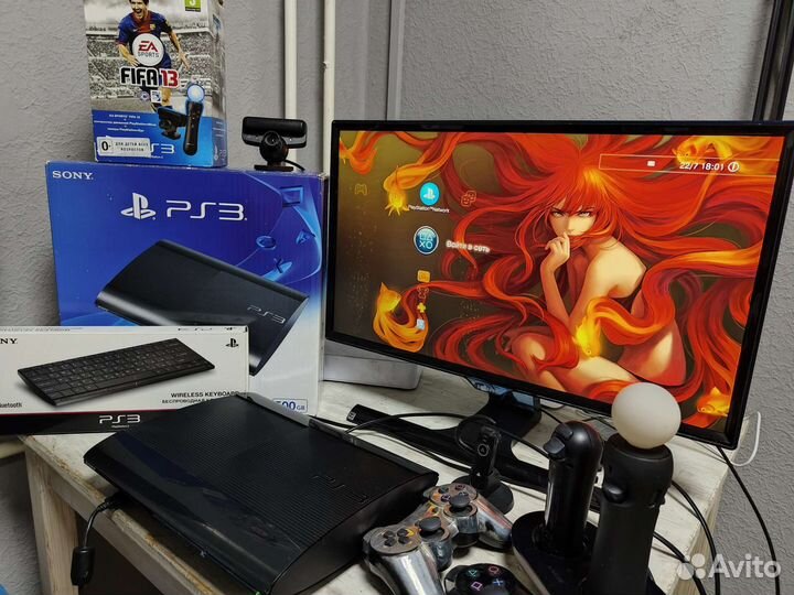 Sony PS3 super slim 500gb Move/stick/камера/клава