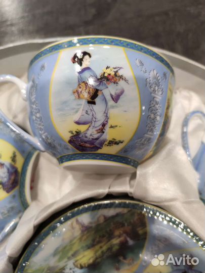 Чайный сервиз Китай тонкий фарфор