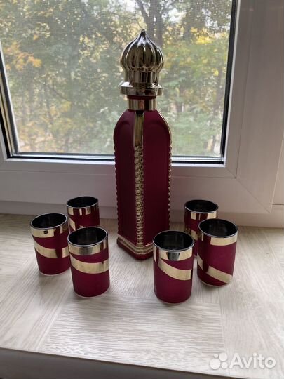 Штоф-графин и стопки цветное стекло СССР