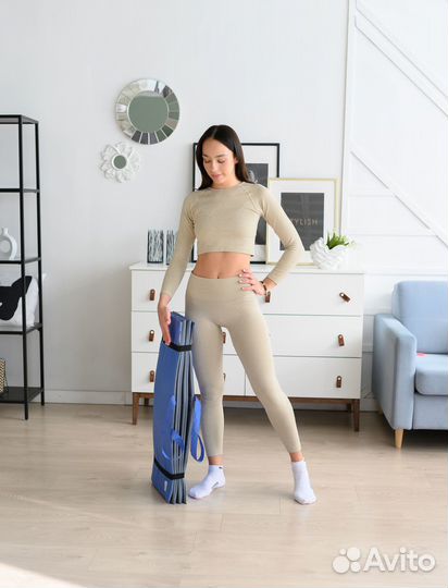 Спортивный коврик непромокаемый бирюзовый