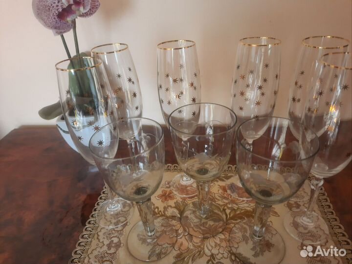 Фужеры бокалы богемия и бокалы СССР
