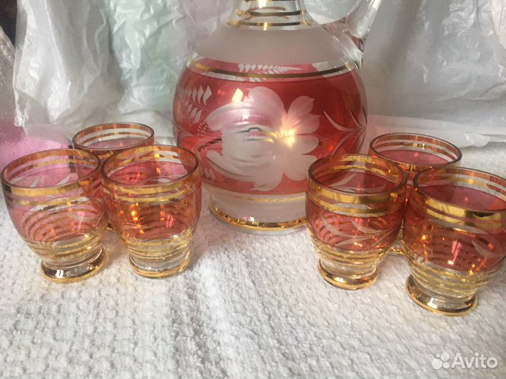 Графин с рюмками Чешский