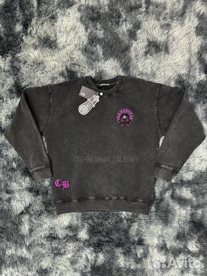 Свитшот Chrome Hearts черный с розовым