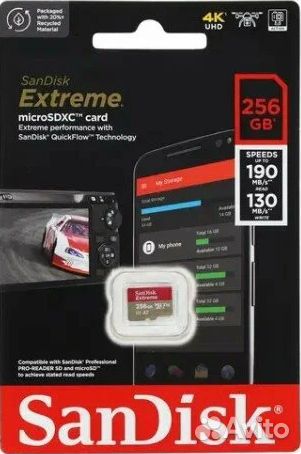 SanDisk microSD 256Gb Extreme UHS-I A2 V30