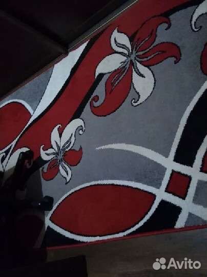 Палас ковёр 2*1,2 красный черный