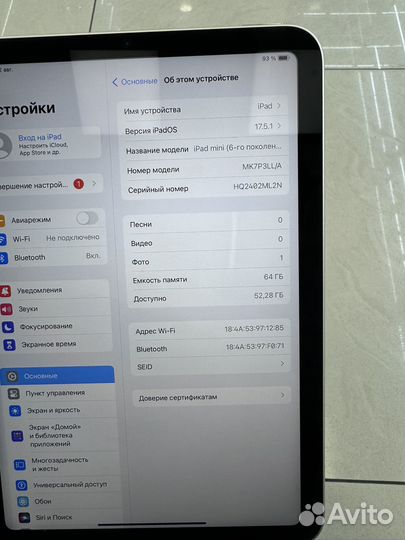 iPad mini 6 64gb wifi как новый