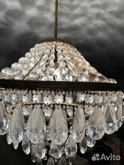 Люстра хрустальная винтаж Чехия