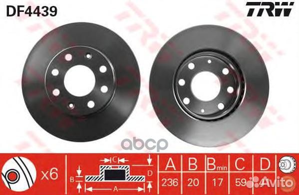 Тормозной диск DF4439 TRW