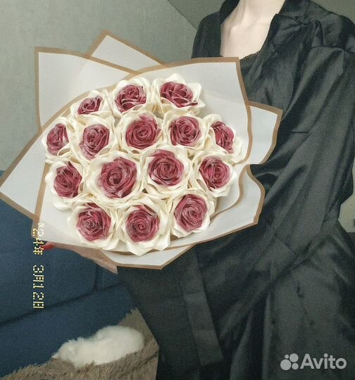 Букеты из атласных лент