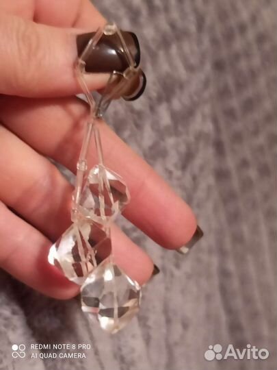 Брошь /Подвеска льдинки природный Горный Хрусталь