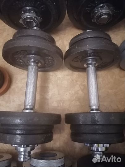 Гантели разборные, масса от 3 до 27 кг