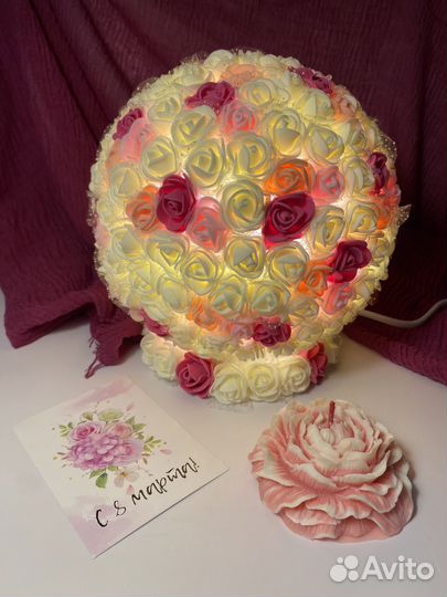 Светильник ночник цветы