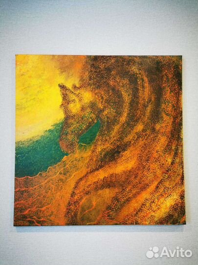 Картина в технике Флюид Арт