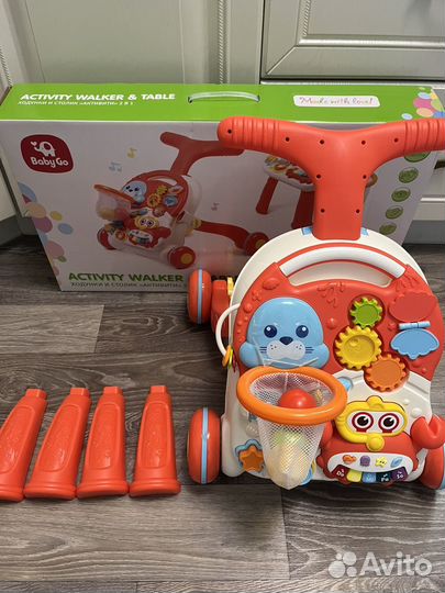 Игровой центр ходунки+каталка baby go 2 в 1