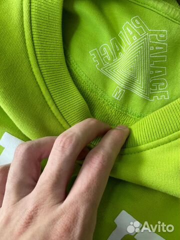 Свитшот Palace Planet Crew Lime Green/White