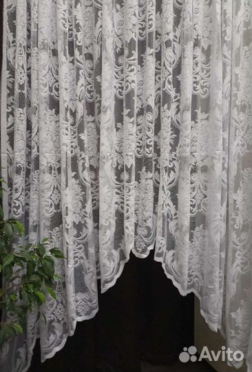 Тюль кухонная арка