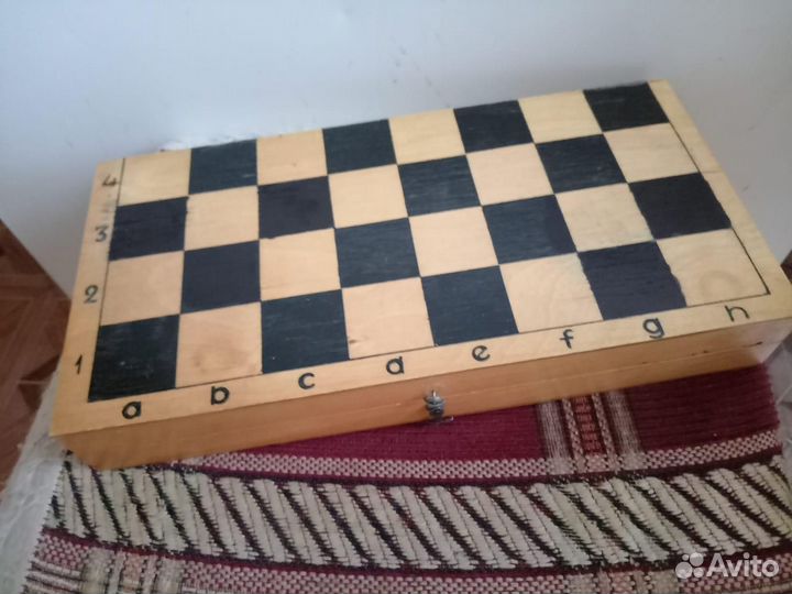 Шашки + доска времен СССР дерево