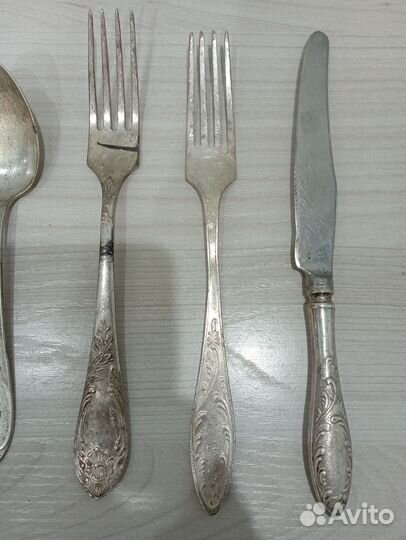 Ложки вилки ножи мельхиор СССР