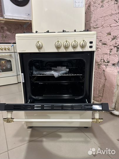 Плита газовая lux dorf бежевый цвет есть искра