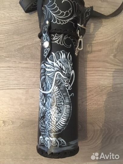 Термос походный. Оплетка из натуральной кожи